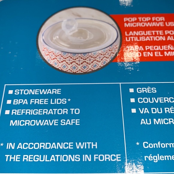 Signature Housewares Stoneware Microwavable Bowls with Lids 8-Piece - Picture 8 of 9